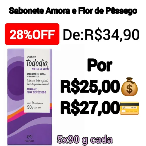 Sabonete Amora e Flor de Pêssego-Natura