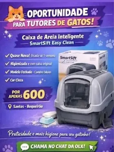 Caixa de areia inteligente para gatos