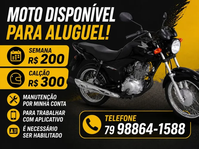 Moto disponível para aluguel