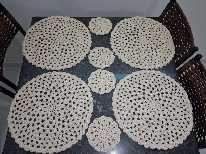Americanos e porta copos Crochê 
