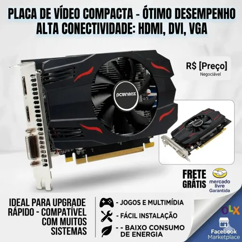 RX 550 4GB GDDR5 AMD Gamer ? Roda GTA V, Valorant e CS2