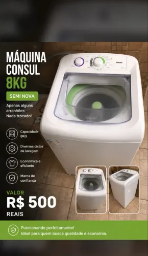 Máquina de Lavar usada. 8Kg