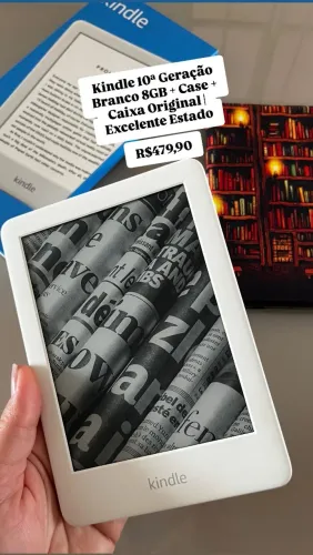 Kindle 10ª Geração Branco 8GB + Case + Caixa Original | Excelente Estado