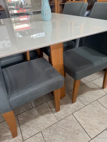 Mesa Com 04 Cadeiras Off White Nova 