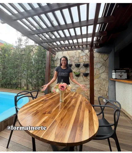 Jogo de mesa madeira 