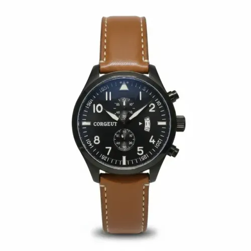 RELOGIO CORGEUT preto (IWC) NOVO CRONO A BATERIA