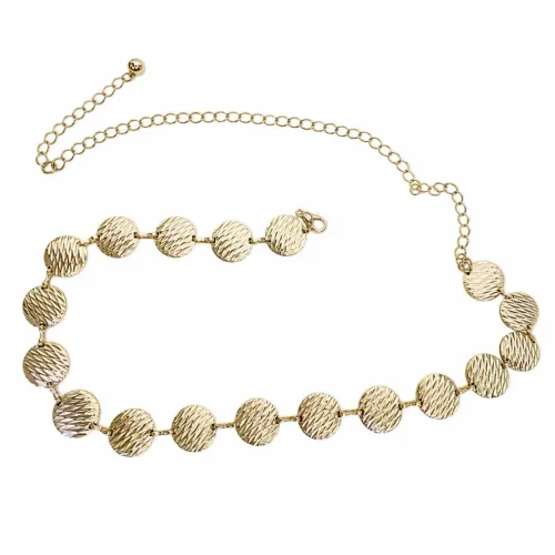 Cinto de Corrente Dourado com Discos