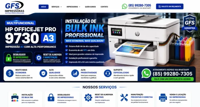 Multifuncional HP Officejet 9730 A3 INSTALÇAO DE BULKINK