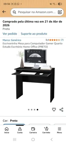 Mesa escrivaninha computador game nova preta