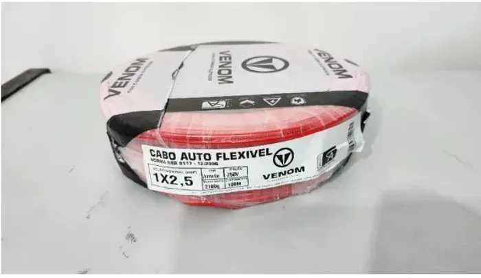 Cabo elétrico auto flexível 2,5mm, Com 100 metros e diversas cores disponíveis. AO COMPRAR