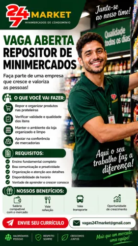 VAGA ABERTA REPOSITOR DE MINIMERCADOS