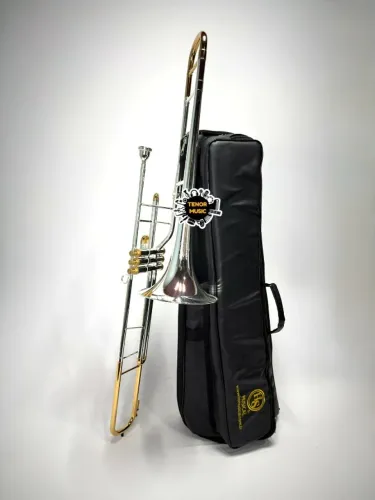 TROMBONE HS MUSICAL S760 PRATA C/ OURO - NOVO