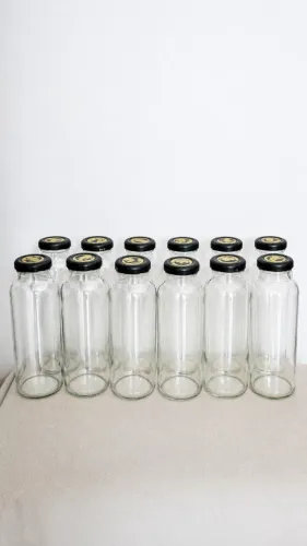 24 garrafinhas garrafas lembrancinhas vidro para suco chá agua 300ml 