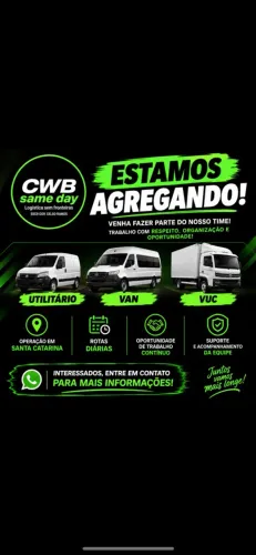 Estamos agregando veículo para trabalhar com entregas.