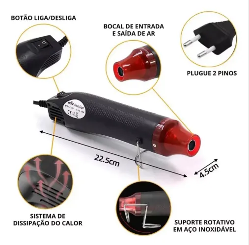Kit soprador térmico e espátulas (manutenção de celular)