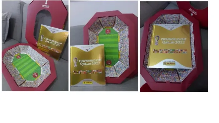 Box Estádio Vazio Qatar 2022 + Album Dourado Numerado Vazio Qatar 2022