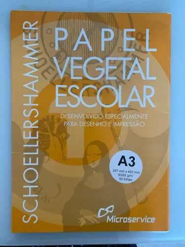Papel Vegetal A3 60/65g 297x420mm - 24 folhas
