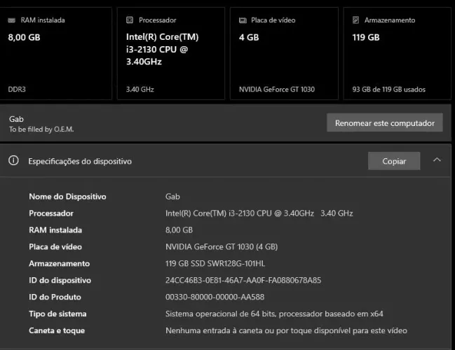 Pc para estudos e jogos 