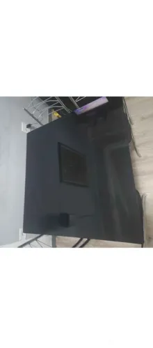 Mesa quadrada vidro fumê pés de alumínio, SOMENTE A MESA