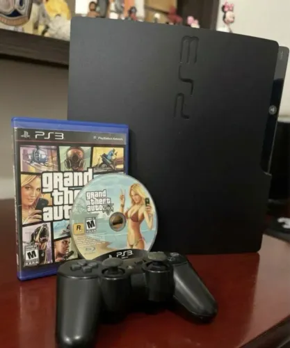 ? PS3 Slim Impecável - Desbl + Controle Original + Mídia Física!