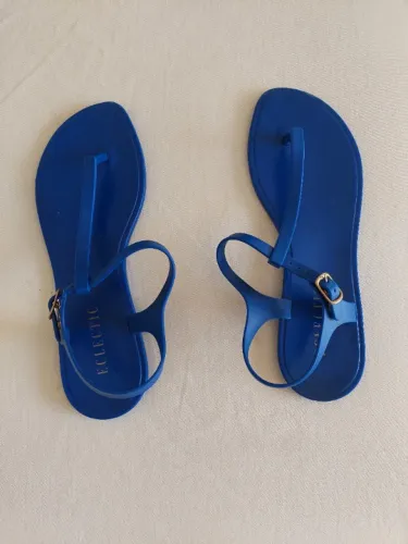 sandalia Eclectic, azul, feminina, para praia e piscina, bom estado, pouco uso,