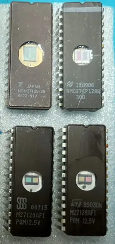 EPROM 27C128 EPROM 27128 MEMORIA COM JANELA KIT 4 PCS PERFEITAS