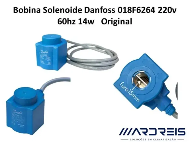 Bobina Solenoide Danfoss 018F6264 220v 60hz 14w
