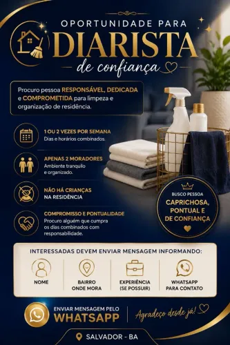 Procuro uma faxineira fixa. Leia!!!