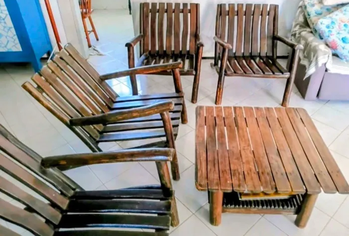 Comjunto de 4 poltronas de centro de mesa maseora de demolição