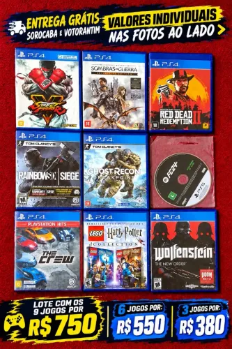 Jogos PS4 e PS5 Avulsos ou em Lote / Parcelo até 10x / Entrega Grátis Sorocaba