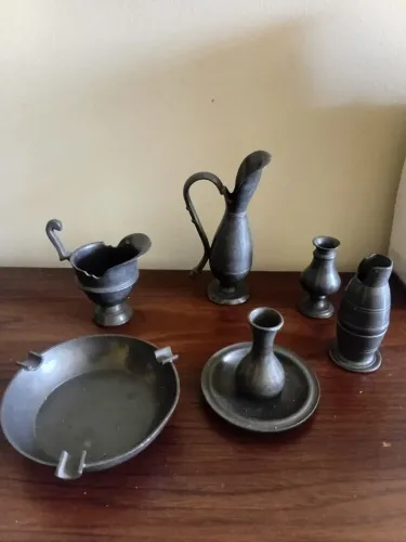 6 peças de estanho para decoração 