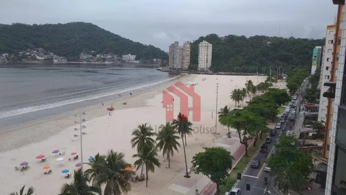 Ótimo apartamento em São Vicente frente praia vista panorâmica