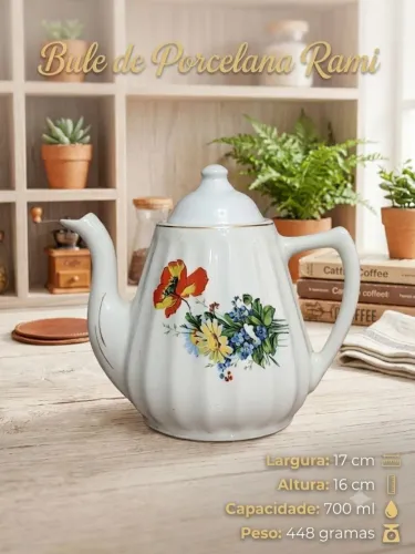 Bule de Porcelana Rami | Vintage | Cantinho do Café | Decoração | Frete Grátis