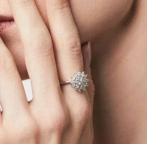 Anel chuveiro Moissanite