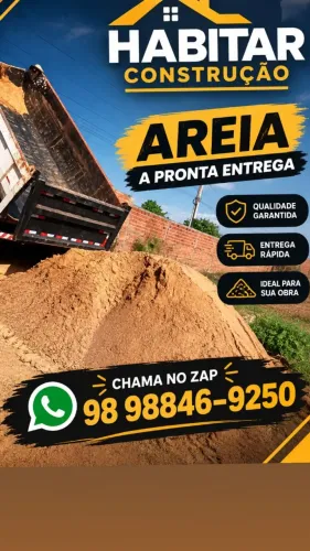 Areia, tijolos, pedra brita e piçarra com entrega rápida