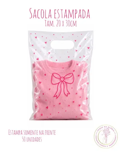 Sacola 20x30cm transparente estampada ( Não personalizamos )