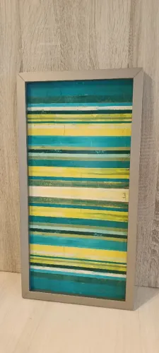 Quadro Abstrato com Moldura Alumínio 63x32