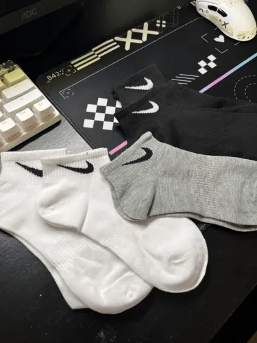 kit 5 pares de meias nike cano curto unissex