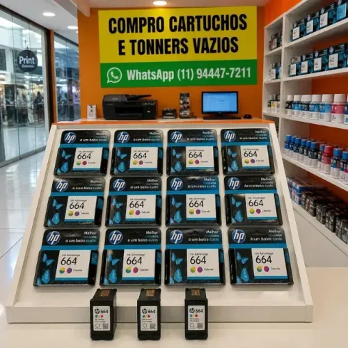Cartucho de tinta para impressora HP, modelo 664