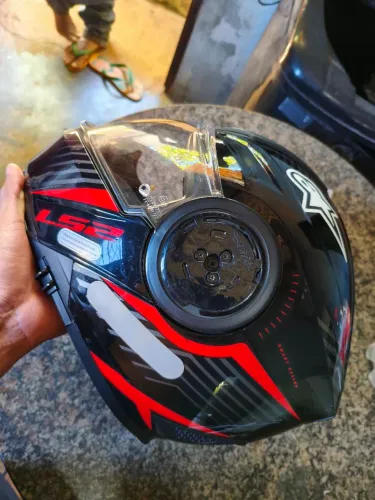 Capacete Ls2 Masculino Robocop Ff902 N°62<br>Scope Skid Vermelho