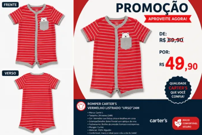 Romper CARTER'S 24m MENINO