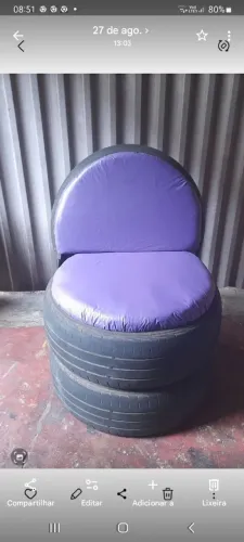 Poltrona de pneus com almofadas impermeável 