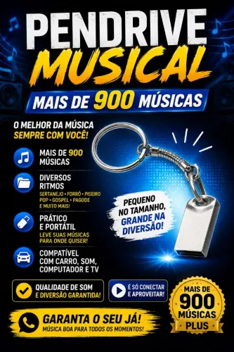 PENDRIVE COM QUASE MIL MÚSICAS EM VÁRIOS ESTILOS