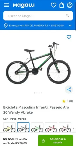 Bicicleta Masculina Infantil - Aro 20 Wendy Vbrake