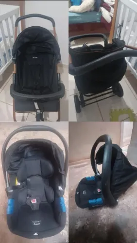 Vende-se carrinho de bebê + bebê conforto + base para carro da burigotto em bom estado.
