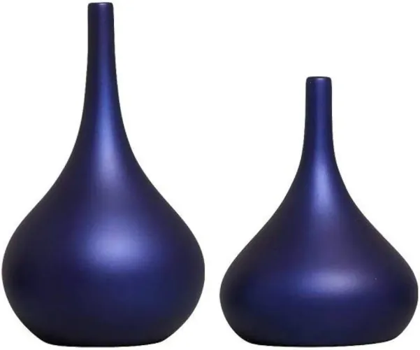 Vasos Garrafa Decorativa Jasmim M e P Decoração Cerâmica Azul