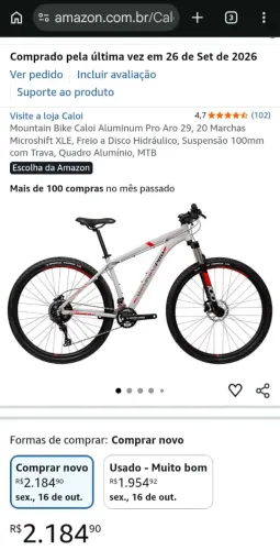 Caloi Aluminum PRO 29, zero km chegou dia 02/10