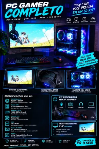PC GAMER COMPLETO ? APENAS 2 MESES DE USO!