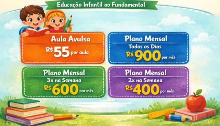 Aulas particulares: Educação infantil ao ensino fundamental I