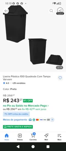 Lixeira plástica